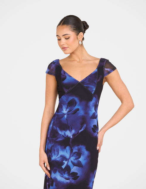 Xavier Cap Sleeve Maxi Dress